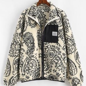 Paisley pattern teddy jacket